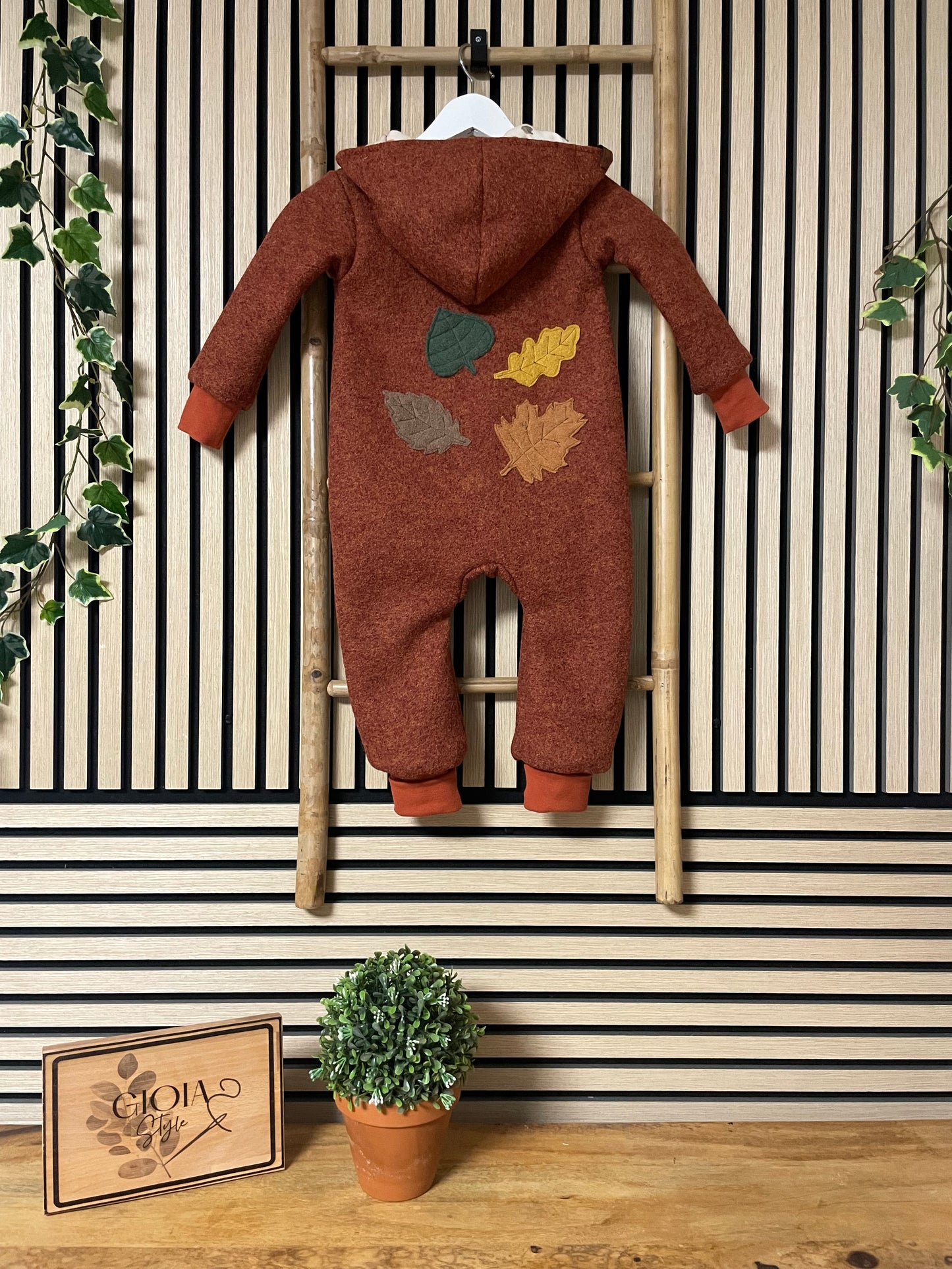 Größe: 86/92 Walkoverall Blätter