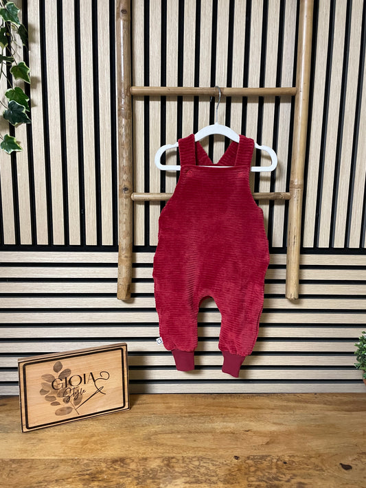 Größe: 68/74 Latzhose Cordjersey "ROT"