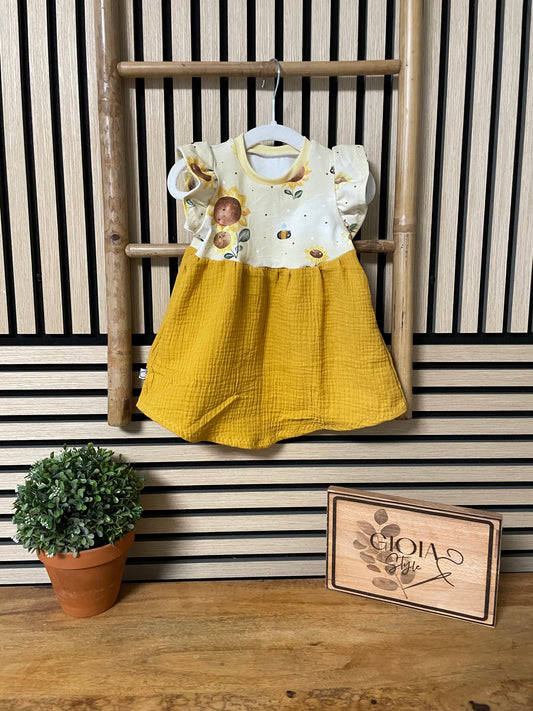 Größe: 74/80 Kleid Sonnenblume