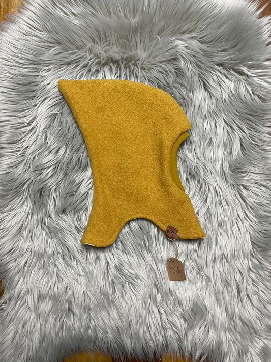 Größe: 44/45 Schlupfmütze aus Walk "Senf"