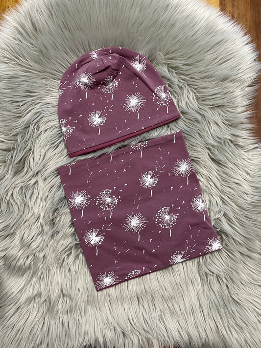 Größe: 50/52 Set Mütze + Halstuch "Pusteblume"