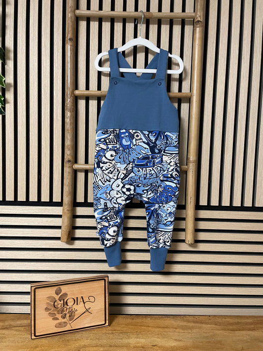 Größe: 92/98 Grafitti Blau