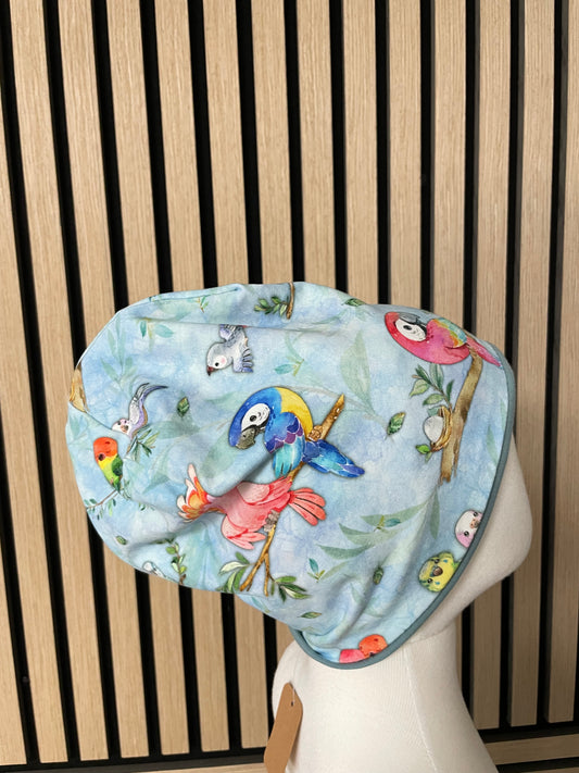 Größe: 50/52 Beanie "Vögel"