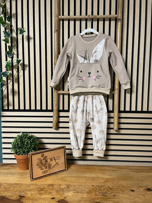 Größe: 86/92 Set Pumphose mit Pulli Hase