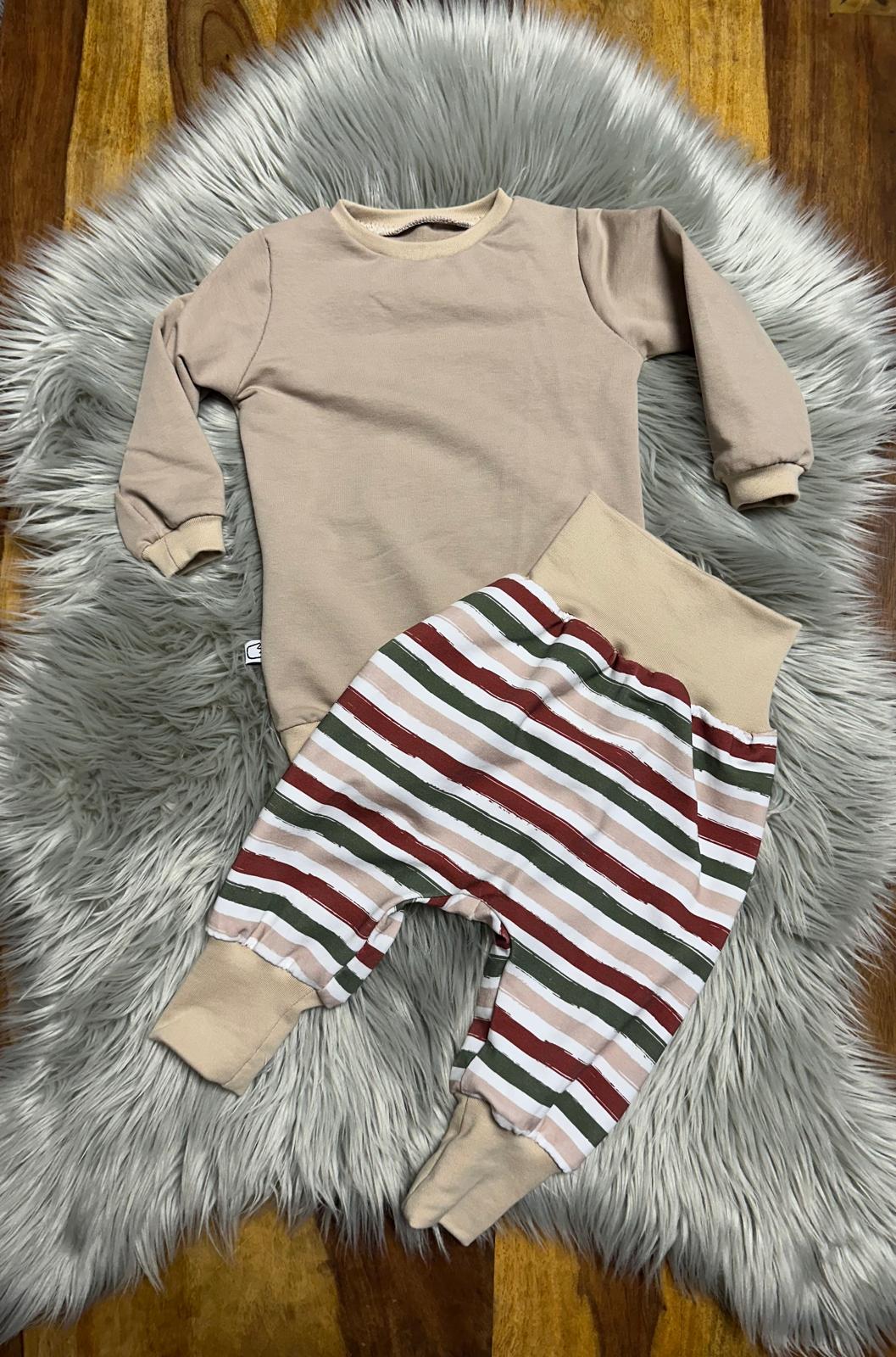 Größe: 74/80 Set "Beige gestreift"