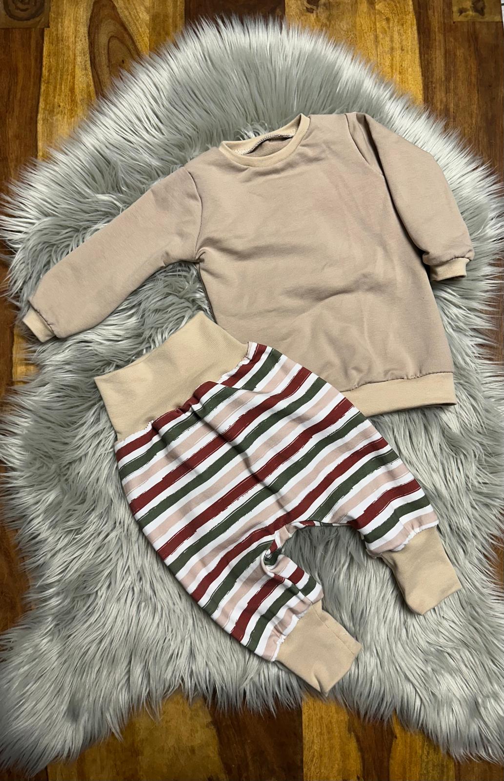 Größe: 74/80 Set "Beige gestreift"