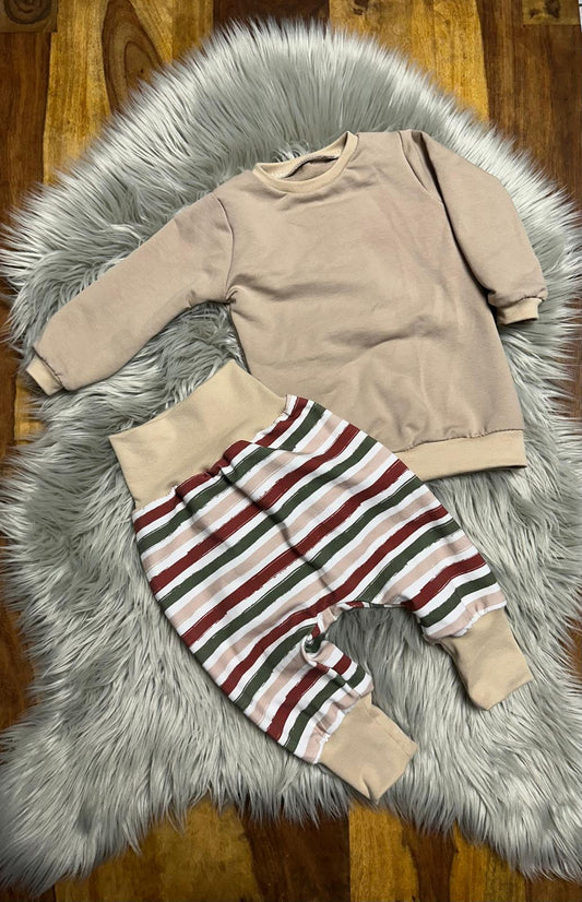 Größe: 74/80 Set "Beige gestreift"